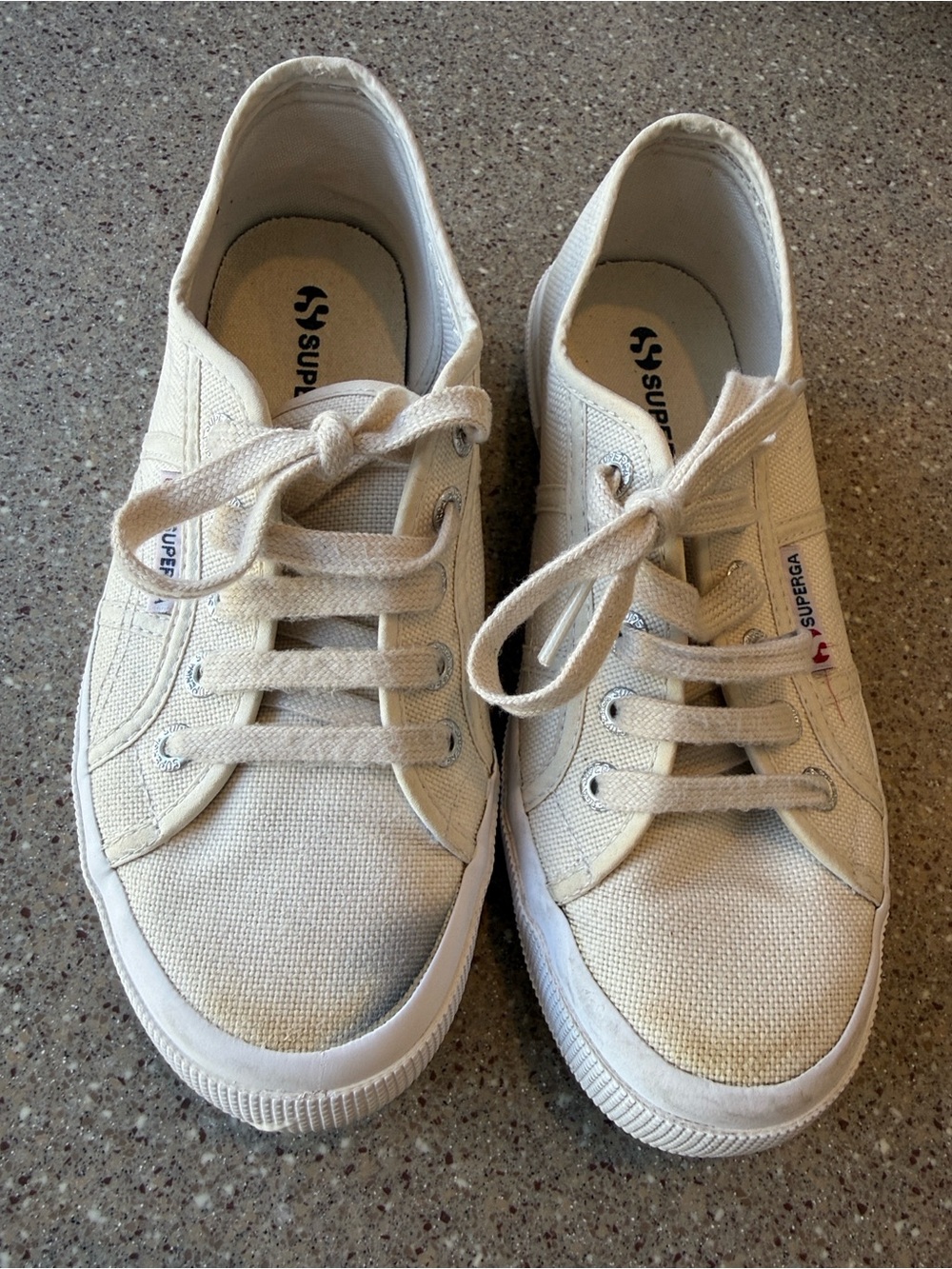Superga Cream Canvas Low-Top Sneakers